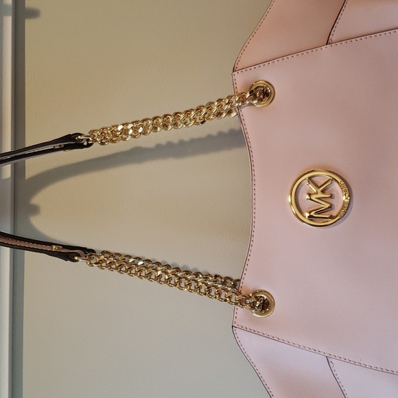 Michael Kors Jet Set Travel Chain Shoulder Bag Blossom Purse & Wallet - Picture 5 of 17